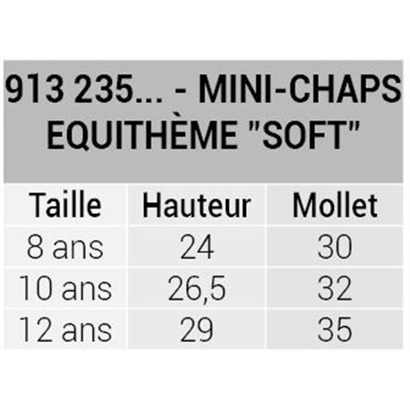 Mini-chaps EQUITH?ME "Soft"