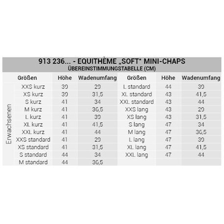 Mini-chaps EQUITH?ME "Soft"