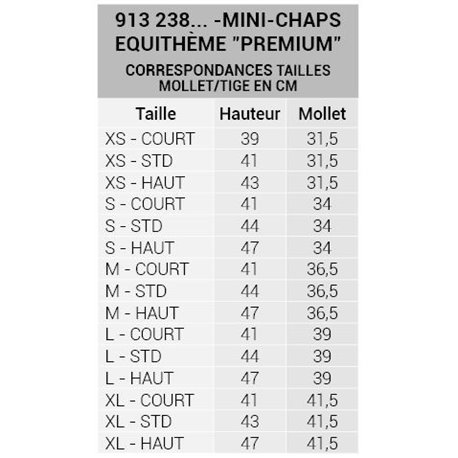 Mini-chaps EQUITH?ME "Premium"