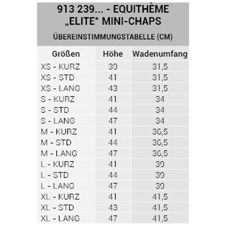Mini-chaps EQUITH?ME "Elite"