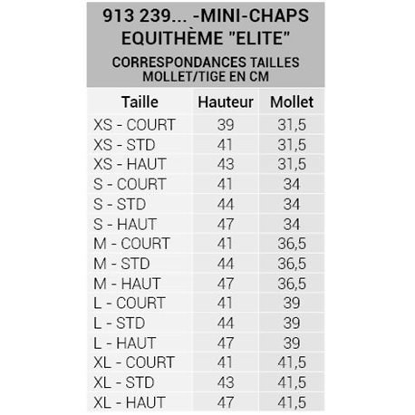 Mini-chaps EQUITH?ME "Elite"