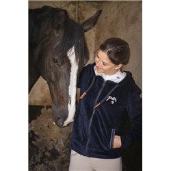 SWEAT ZIP.Emy Velvet MARINE