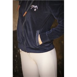 SWEAT ZIP.Emy Velvet MARINE 2