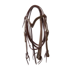 Bridon western en forme de V en panier/fleurs taille unique